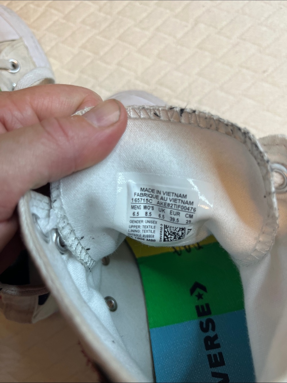 Converse Rainbow Lightning Bolt High-Top Sneakers, women’s 8.5 - Picture 9 of 10